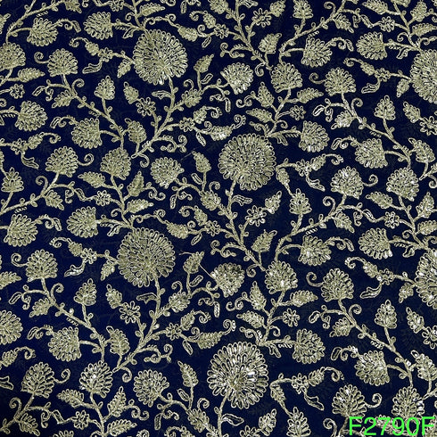Zari Sequins Georgette Fabric-F2790